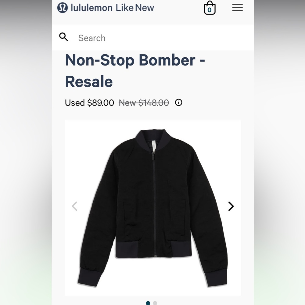 Lululemon black bomber jacket